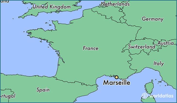 vis Marseille i frankrig kort