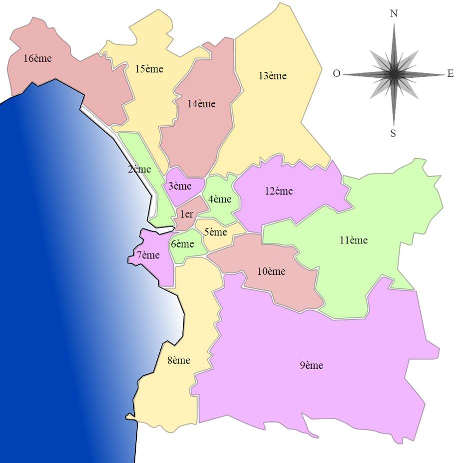 kort arrondissement i Marseille