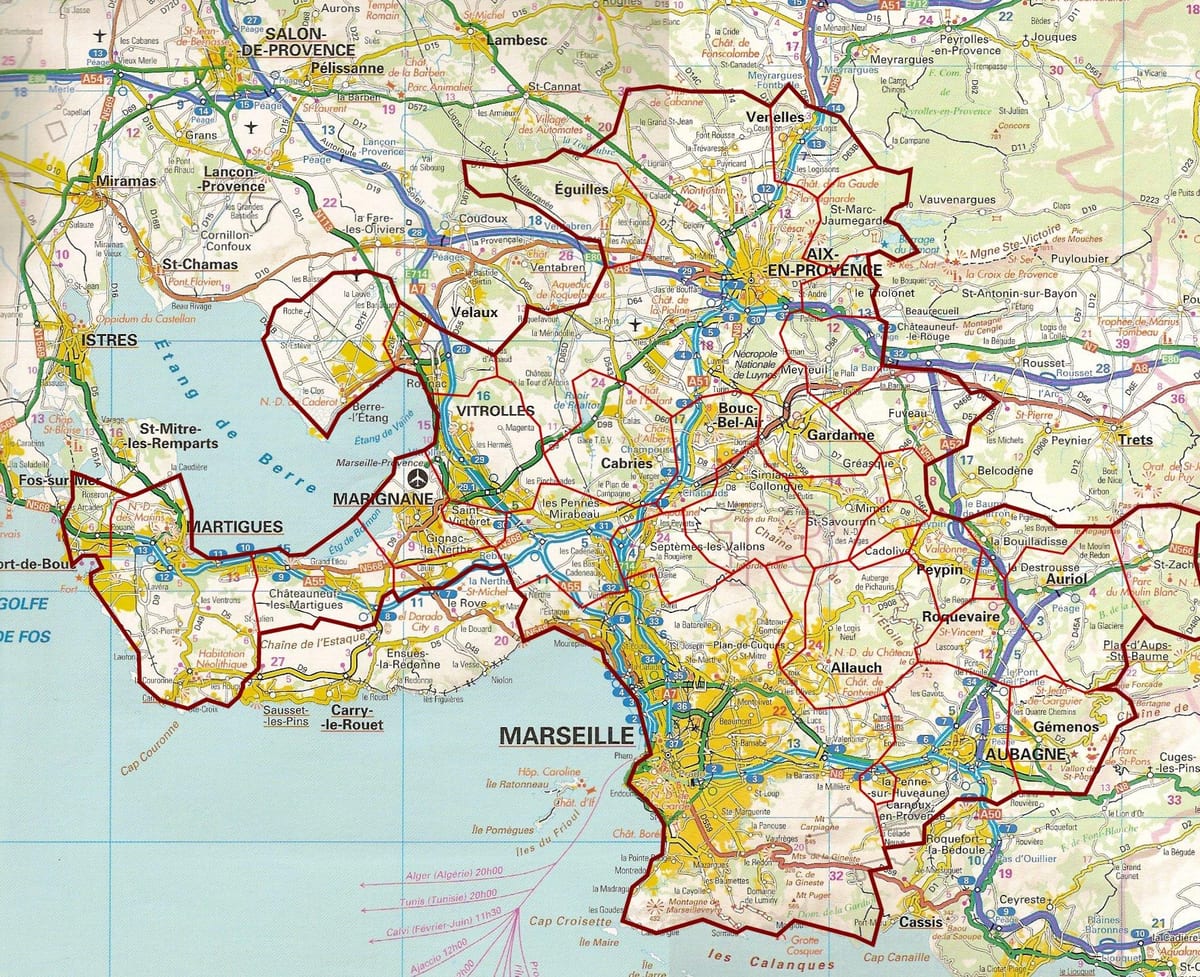 kort over Marseille vej