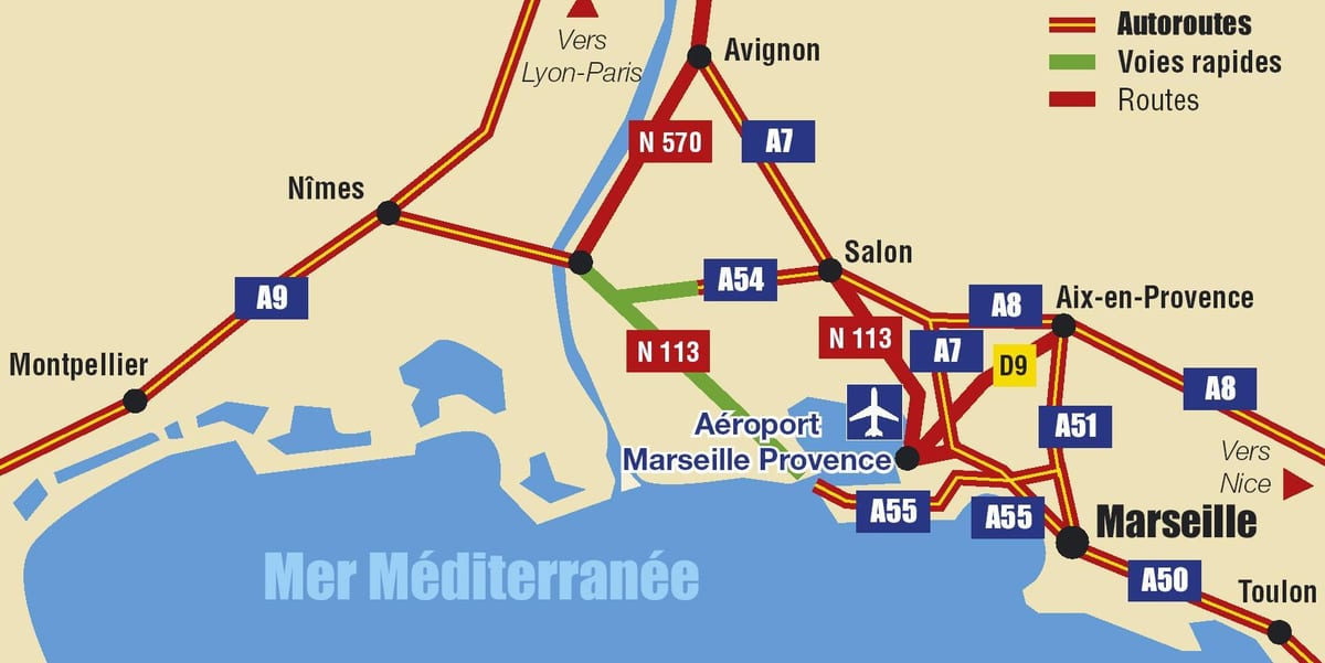 kort over Marseille motorvej